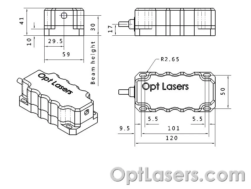 technical diagram of the laser module