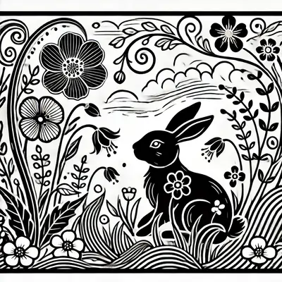 Kevätjänis-kuvitus