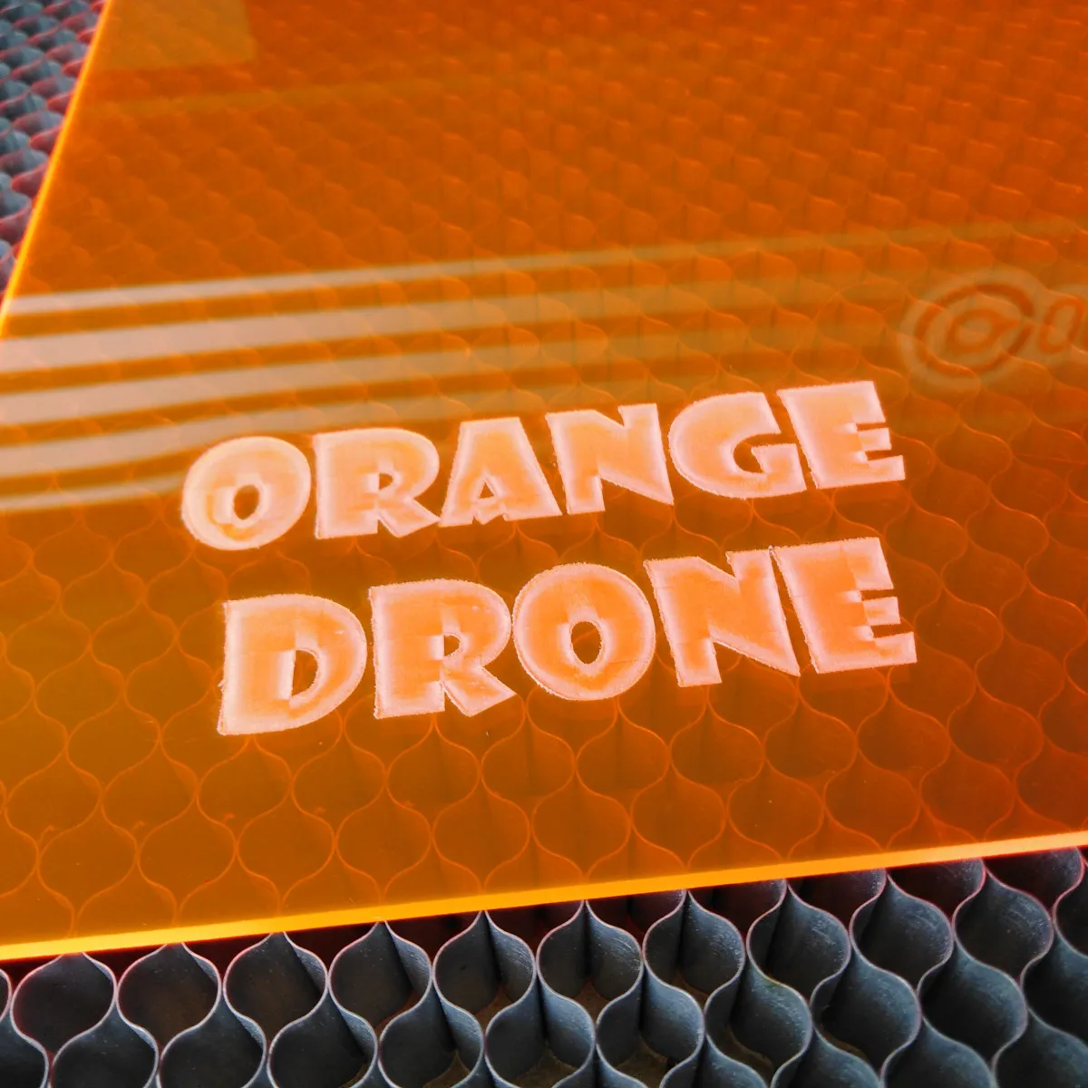 Orange Transparent Plexiglass laser cutting