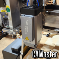 XT8 laser head mounted on CAMaster CNC machine