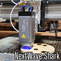 XT8 laser head mounted on Shark CNC machine