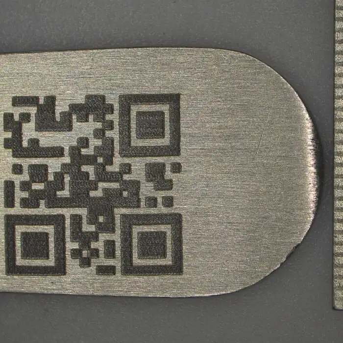 Efficiently Laser Engraved QR Code on Stainless Steel Spoon's Handle