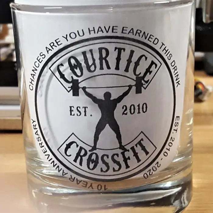 Laser Engraved Cross-Fit Water Glass