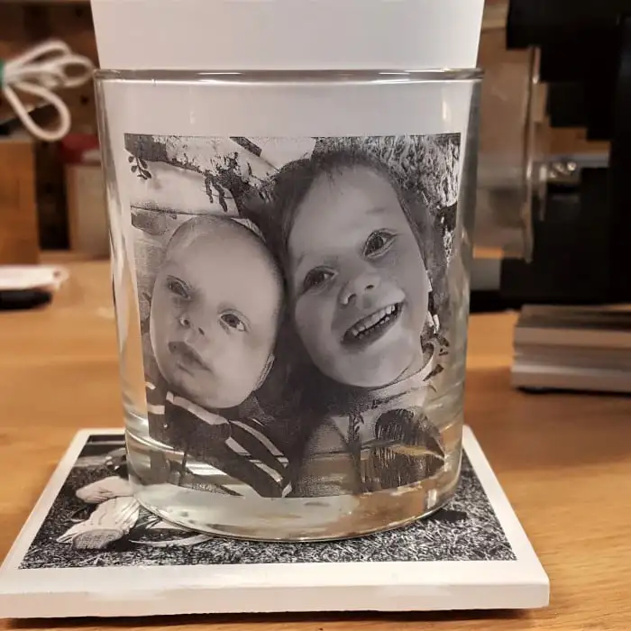 Laser Engraved Family Photo on Glass Engraved with Ultra HD Precision