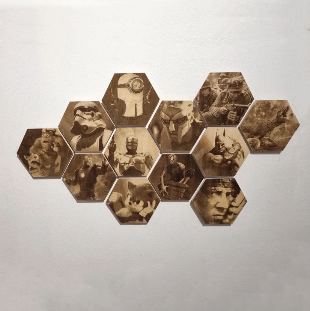 Laser-engraved Pictures on Wood