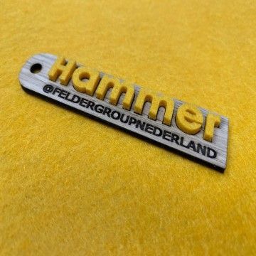 Logo Firmy Hammer Wycięte Laserem Niebieskim w Piance 